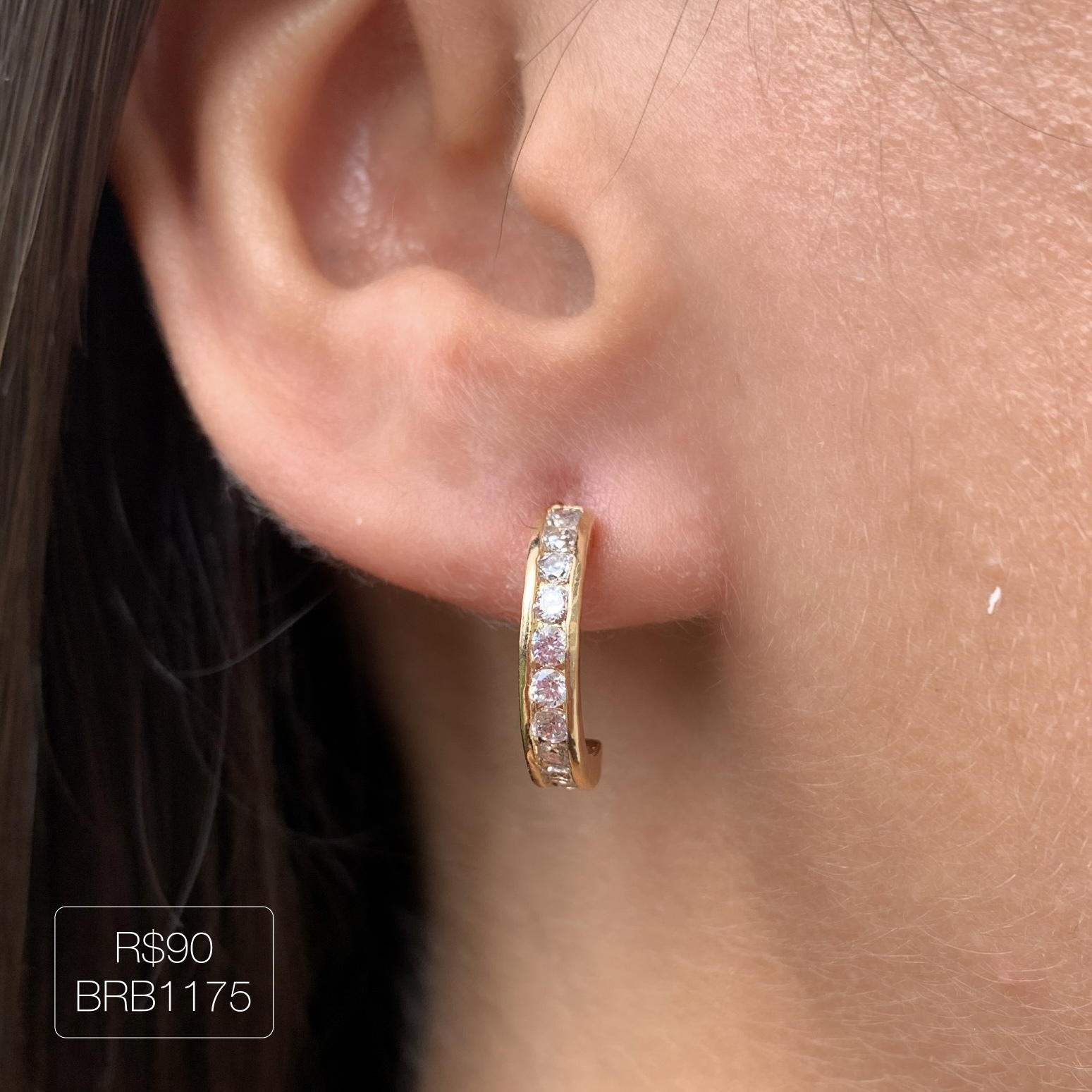 Brinco Meia Argola Pino